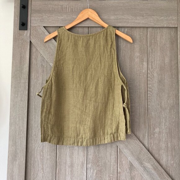 ARITZIA, Summer Linen Top, OS, Mustard Green and Coco inside - Picture 2 of 15